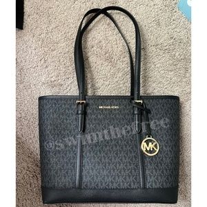 MK Jet Set Travel Small Logo Top-Zip Tote Bag